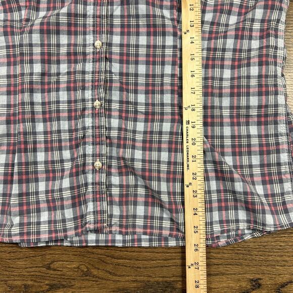 L.L.Bean Shirt Womens XL Red Gray Plaid Short Sleeve Button Front Cotton - Picture 6 of 7